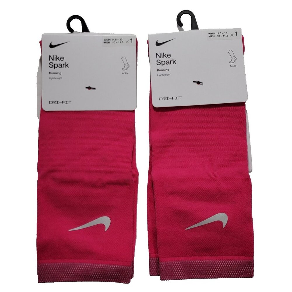 Nike Spark Running Ankle Socks‎ Women 11.5-13 Men 10-11.5 Lightweight Reflective